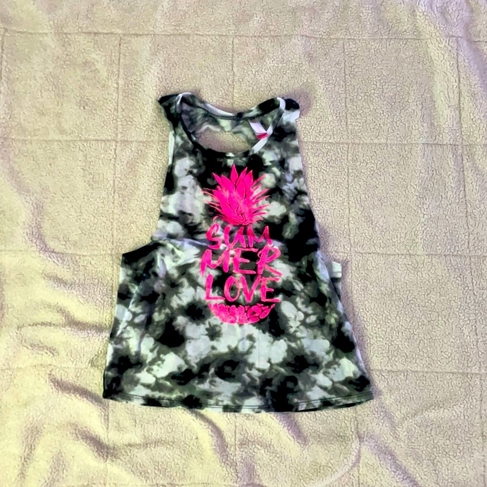 Tie die open back tank top
